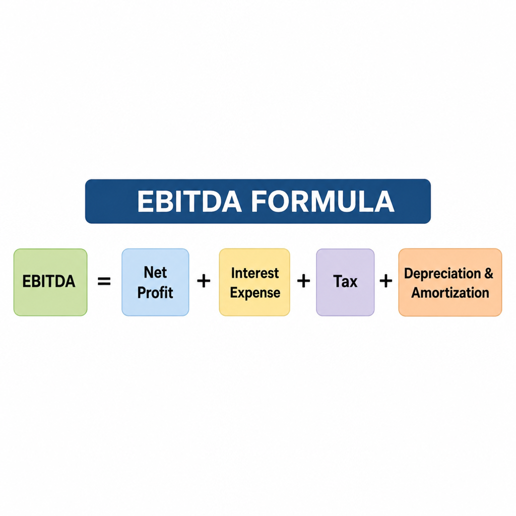 De EBITDA-formule: nettowinst plus rente, belastingen, afschrijvingen en amortisatie